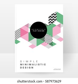 Memphis Geometric background Template for covers, flyers, banners, posters and placards, may be used for presentations and books, EPS10 vector illustration