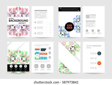 Memphis Geometric background Template for covers, flyers, banners, posters and placards, may be used for presentations and books, EPS10 vector illustration