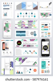 Memphis Geometric background Template for covers, flyers, banners, posters and placards, may be used for presentations and books, EPS10 vector illustration