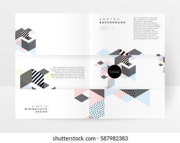 Memphis Geometric background Template for covers, flyers, banners, posters and placards, may be used for presentations and books, EPS10 vector illustration