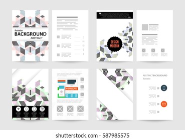 Memphis Geometric background Template for covers, flyers, banners, posters and placards, may be used for presentations and books, EPS10 vector illustration