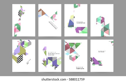 Memphis Geometric background Template for covers, flyers, banners, posters and placards, may be used for presentations and books, EPS10 vector illustration