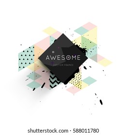 Memphis Planilla de fondo geométrico para cubiertas, volantes, pancartas, carteles y carteles, se puede usar para presentaciones y libros, ilustración del vector EPS10
