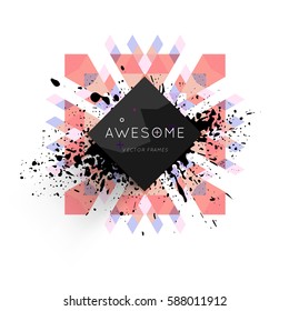 Memphis Geometric background Template for covers, flyers, banners, posters and placards, may be used for presentations and books, EPS10 vector illustration