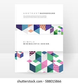Memphis Geometric background Template for covers, flyers, banners, posters and placards, may be used for presentations and books, EPS10 vector illustration