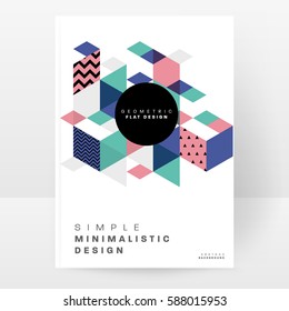 Memphis Geometric background Template for covers, flyers, banners, posters and placards, may be used for presentations and books, EPS10 vector illustration