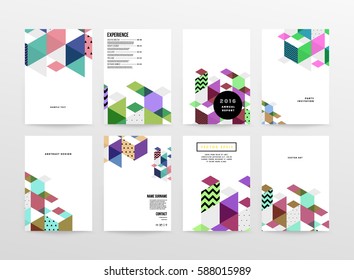 Memphis Geometric background Template for covers, flyers, banners, posters and placards, may be used for presentations and books, EPS10 vector illustration