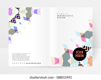 Memphis Geometric background Template for covers, flyers, banners, posters and placards, may be used for presentations and books, EPS10 vector illustration