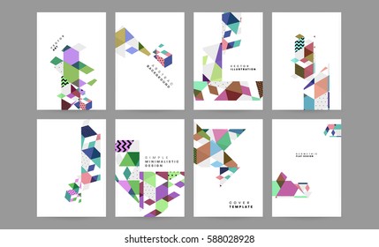 Memphis Geometric background Template for covers, flyers, banners, posters and placards, may be used for presentations and books, EPS10 vector illustration