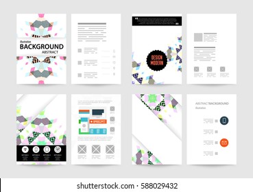 Memphis Geometric background Template for covers, flyers, banners, posters and placards, may be used for presentations and books, EPS10 vector illustration