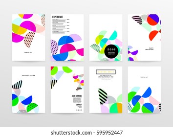 Memphis Geometric background Template for covers, flyers, banners, posters and placards, may be used for presentations and books, EPS10 vector illustration