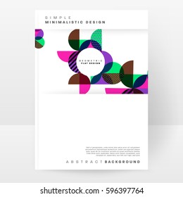 Memphis Geometric background Template for covers, flyers, banners, posters and placards, may be used for presentations and books, EPS10 vector illustration