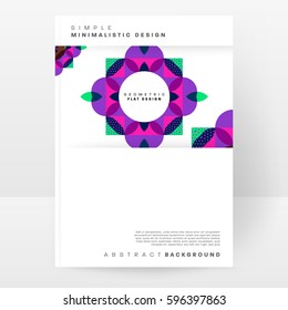 Memphis Geometric background Template for covers, flyers, banners, posters and placards, may be used for presentations and books, EPS10 vector illustration