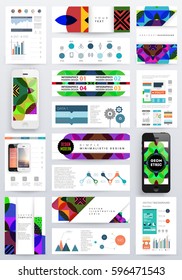 Memphis Planilla de fondo geométrico para cubiertas, volantes, pancartas, carteles y carteles, se puede usar para presentaciones y libros, ilustración del vector EPS10