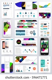Memphis Geometric background Template for covers, flyers, banners, posters and placards, may be used for presentations and books, EPS10 vector illustration