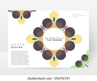 Memphis Geometric background Template for covers, flyers, banners, posters and placards, may be used for presentations and books, EPS10 vector illustration