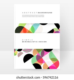 Memphis Geometric background Template for covers, flyers, banners, posters and placards, may be used for presentations and books, EPS10 vector illustration