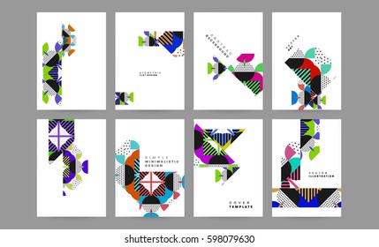 Memphis Geometric background Template for covers, flyers, banners, posters and placards, may be used for presentations and books, EPS10 vector illustration