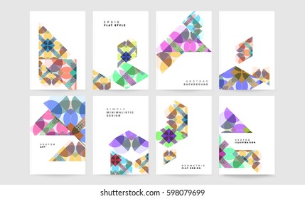 Memphis Planilla de fondo geométrico para cubiertas, volantes, pancartas, carteles y carteles, se puede usar para presentaciones y libros, ilustración del vector EPS10