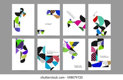 Memphis Planilla de fondo geométrico para cubiertas, volantes, pancartas, carteles y carteles, se puede usar para presentaciones y libros, ilustración del vector EPS10