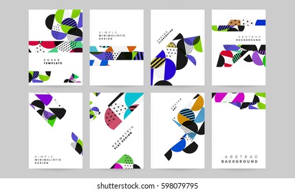 Memphis Planilla de fondo geométrico para cubiertas, volantes, pancartas, carteles y carteles, se puede usar para presentaciones y libros, ilustración del vector EPS10