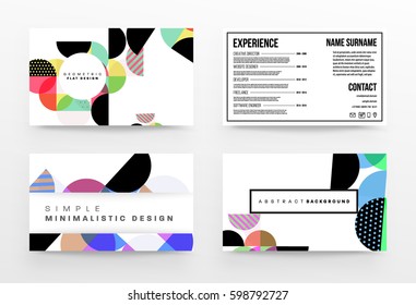 Memphis Geometric background Template for covers, flyers, banners, posters and placards, may be used for presentations and books, EPS10 vector illustration