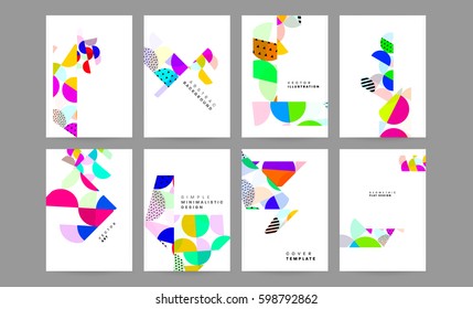 Memphis Planilla de fondo geométrico para cubiertas, volantes, pancartas, carteles y carteles, se puede usar para presentaciones y libros, ilustración del vector EPS10