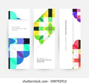Memphis Geometric background Template for covers, flyers, banners, posters and placards, may be used for presentations and books, EPS10 vector illustration