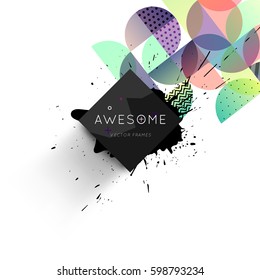 Memphis Geometric background Template for covers, flyers, banners, posters and placards, may be used for presentations and books, EPS10 vector illustration