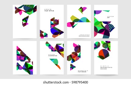 Memphis Geometric background Template for covers, flyers, banners, posters and placards, may be used for presentations and books, EPS10 vector illustration