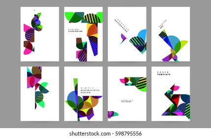Memphis Geometric background Template for covers, flyers, banners, posters and placards, may be used for presentations and books, EPS10 vector illustration