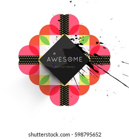 Memphis Geometric background Template for covers, flyers, banners, posters and placards, may be used for presentations and books, EPS10 vector illustration