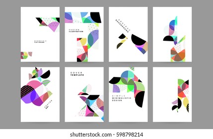 Memphis Geometric background Template for covers, flyers, banners, posters and placards, may be used for presentations and books, EPS10 vector illustration