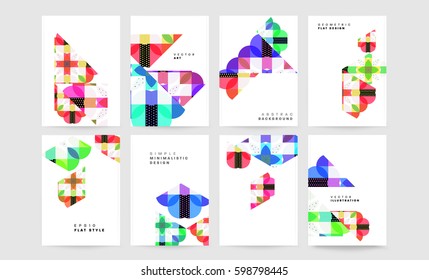 Memphis Geometric background Template for covers, flyers, banners, posters and placards, may be used for presentations and books, EPS10 vector illustration