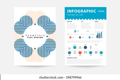 Memphis Geometric background Template for covers, flyers, banners, posters and placards, may be used for presentations and books, EPS10 vector illustration