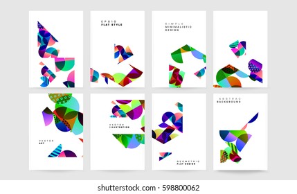 Memphis Geometric background Template for covers, flyers, banners, posters and placards, may be used for presentations and books, EPS10 vector illustration