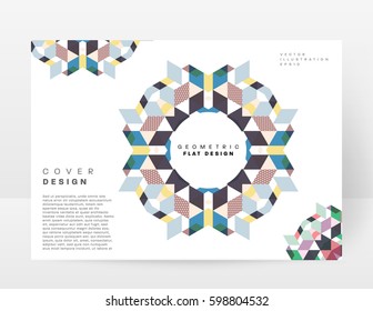 Memphis Geometric background Template for covers, flyers, banners, posters and placards, may be used for presentations and books, EPS10 vector illustration