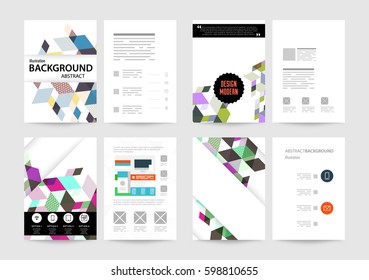 Memphis Geometric background Template for covers, flyers, banners, posters and placards, may be used for presentations and books, EPS10 vector illustration