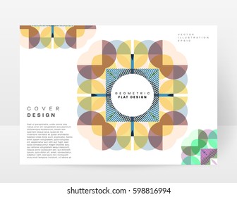 Memphis Geometric background Template for covers, flyers, banners, posters and placards, may be used for presentations and books, EPS10 vector illustration