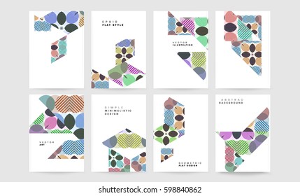 Memphis Geometric background Template for covers, flyers, banners, posters and placards, may be used for presentations and books, EPS10 vector illustration