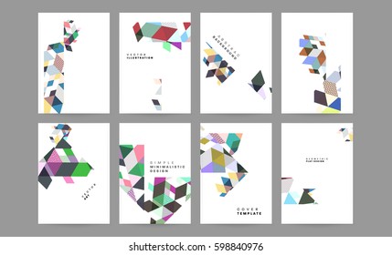 Memphis Geometric background Template for covers, flyers, banners, posters and placards, may be used for presentations and books, EPS10 vector illustration