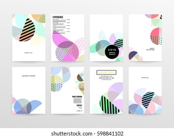 Memphis Geometric background Template for covers, flyers, banners, posters and placards, may be used for presentations and books, EPS10 vector illustration