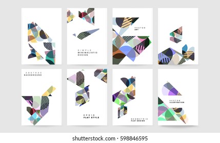 Memphis Geometric background Template for covers, flyers, banners, posters and placards, may be used for presentations and books, EPS10 vector illustration