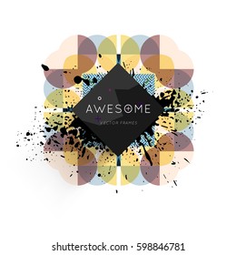 Memphis Geometric background Template for covers, flyers, banners, posters and placards, may be used for presentations and books, EPS10 vector illustration