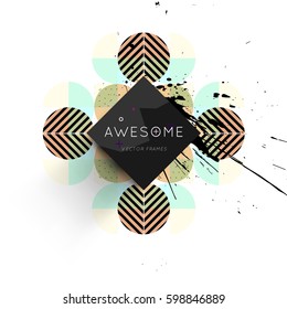 Memphis Planilla de fondo geométrico para cubiertas, volantes, pancartas, carteles y carteles, se puede usar para presentaciones y libros, ilustración del vector EPS10