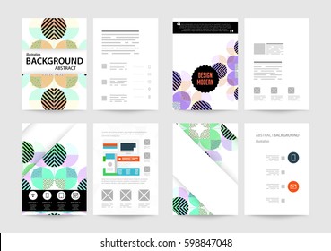 Memphis Geometric background Template for covers, flyers, banners, posters and placards, may be used for presentations and books, EPS10 vector illustration