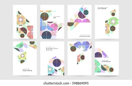 Memphis Geometric background Template for covers, flyers, banners, posters and placards, may be used for presentations and books, EPS10 vector illustration