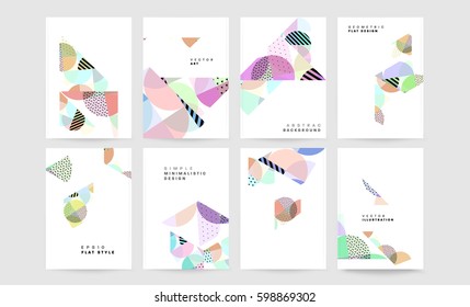 Memphis Geometric background Template for covers, flyers, banners, posters and placards, may be used for presentations and books, EPS10 vector illustration