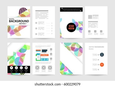 Memphis Geometric background Template for covers, flyers, banners, posters and placards, may be used for presentations and books, EPS10 vector illustration