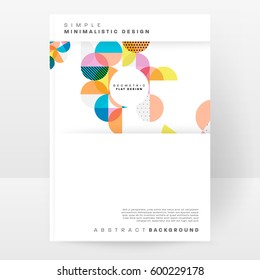 Memphis Geometric background Template for covers, flyers, banners, posters and placards, may be used for presentations and books, EPS10 vector illustration